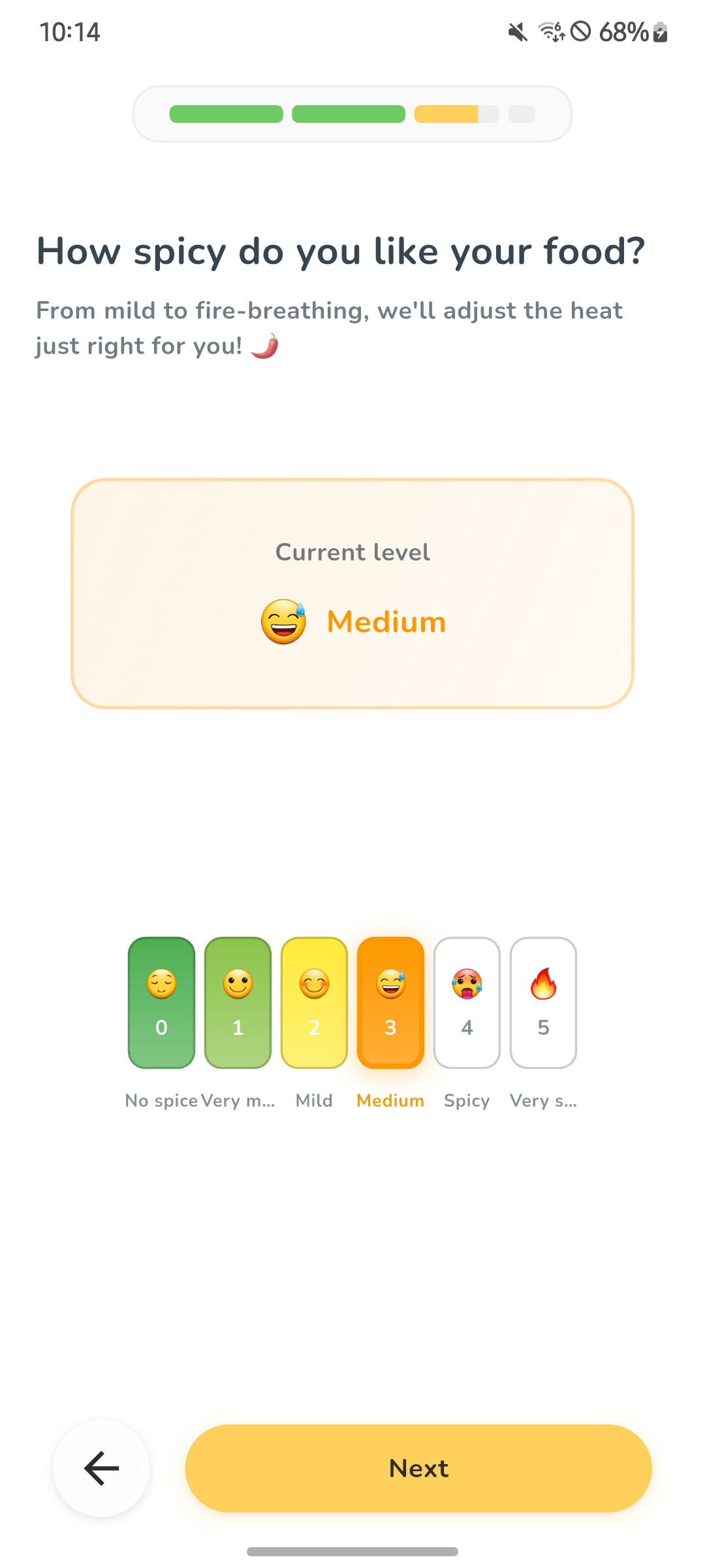 BanaChef AI - Spice Level Preference